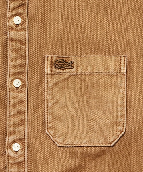 LACOSTE（ラコステ）の「ウォッシュドヘリンボーンネルシャツ（シャツ/ブラウス・メンズ・カーキ/ダークネイビー/キャメル・41/38/39/40）」の21枚目の写真