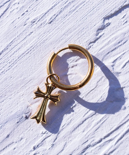 IRIEBEACH（アイリービーチ）の「cross hoop pierce/【ハワイアンジュエリー】【サージカルステンレス】【金属アレルギー対応】【IRIEBEACH / アイリービーチ】つけっぱなしOK（ピアス（片耳用）・レディース・シルバー/ゴールド/ピンク・FREE）」の22枚目の写真