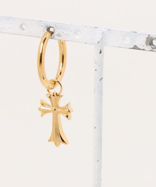 セール】cross hoop pierce/【ハワイアンジュエリー】【サージカル