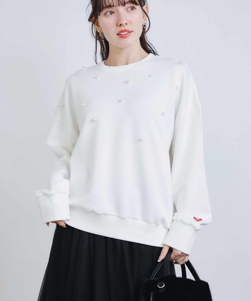 PICCIN PERLA（ピッチンペルラ）の「パールプルオーバー（Tシャツ/カットソー・レディース・ブラック/オフホワイト・M）」の10枚目の写真