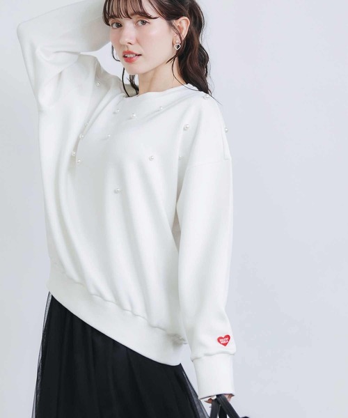 PICCIN PERLA（ピッチンペルラ）の「パールプルオーバー（Tシャツ/カットソー・レディース・ブラック/オフホワイト・M）」の11枚目の写真