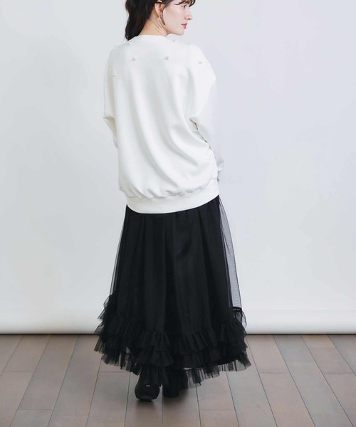 PICCIN PERLA（ピッチンペルラ）の「パールプルオーバー（Tシャツ/カットソー・レディース・ブラック/オフホワイト・M）」の16枚目の写真