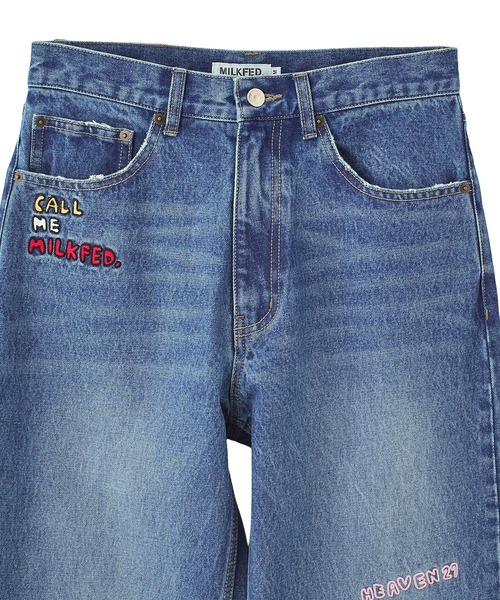 MILKFED.（ミルクフェド）の「DOODLE EMBROIDERED DENIM PANTS（デニムパンツ・レディース・ライトブルー/ライトインディゴブルー・S/M）」の9枚目の写真