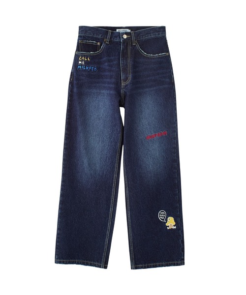 MILKFED.（ミルクフェド）の「DOODLE EMBROIDERED DENIM PANTS（デニムパンツ・レディース・ライトブルー/ライトインディゴブルー・S/M）」の5枚目の写真