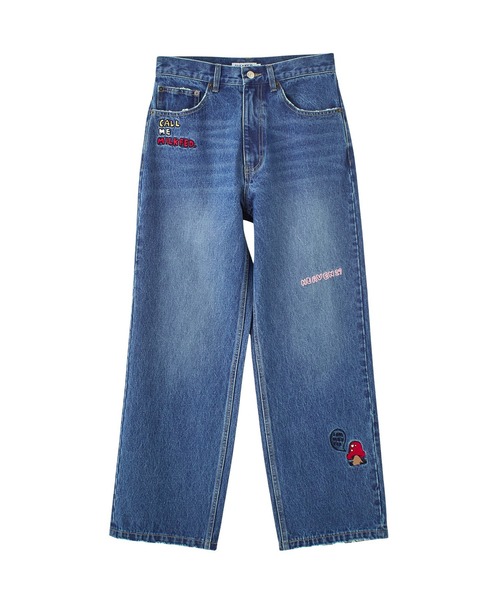 MILKFED.（ミルクフェド）の「DOODLE EMBROIDERED DENIM PANTS（デニムパンツ・レディース・ライトブルー/ライトインディゴブルー・S/M）」の7枚目の写真