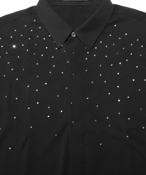 LUXSTYLE（ラグスタイル）の「メタルパールストーン長袖シャツ（シャツ/ブラウス・メンズ・ホワイト/ブラック・L/M）」の16枚目の写真