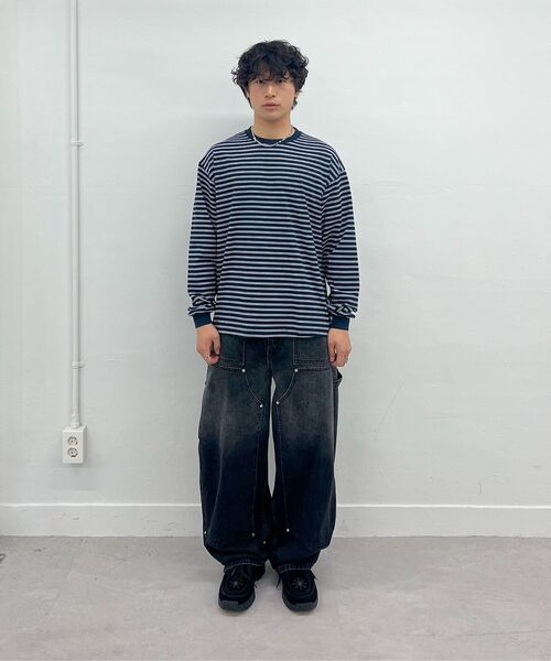Millo Archive（ミロ アーカイブ）の「レイヤーストライプロングスリーブ[ブラック]（Tシャツ/カットソー・メンズ・その他・MEDIUM/LARGE/X-LARGE）」の8枚目の写真