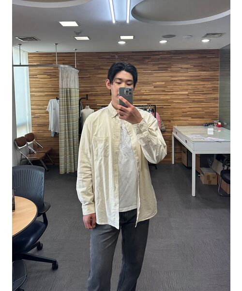 MUSINSA STANDARD（ムシンサスタンダード）の「リラックスフィットオックスフォードシャツ[クリーム]（シャツ/ブラウス・メンズ・その他・MEDIUM/LARGE/X-LARGE/XX-LARGE/XXX-LARGE）」の12枚目の写真