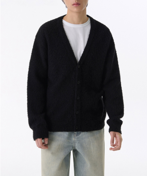 MUSINSA STANDARD（ムシンサスタンダード）の「ヘアリーアルパカカーディガン[ブラック]（カーディガン/ボレロ・メンズ・その他・MEDIUM/LARGE/X-LARGE/XX-LARGE）」の2枚目の写真