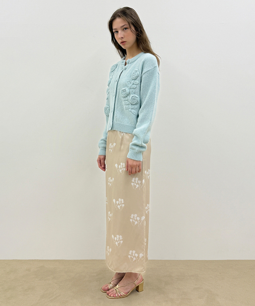 SINOON（シヌーン）の「[BABYDONTCRY BENNY 着用] ローズアートワーク ヘアリーカーディガン（ミント）（カーディガン/ボレロ・レディース・ミント・FREE）」の3枚目の写真