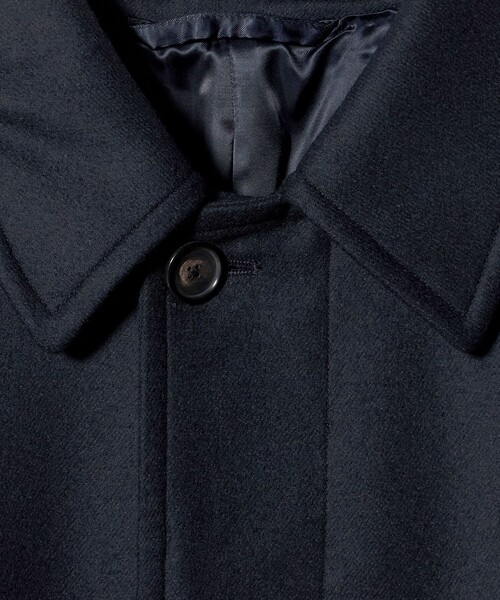 UNITED ARROWS(ユナイテッドアローズ)の「ウーステッドメルトン バルマカーンコート(ステンカラーコート・メンズ・ダークグリーン/ネイビー・L/S/XL/M)」の18枚目の写真