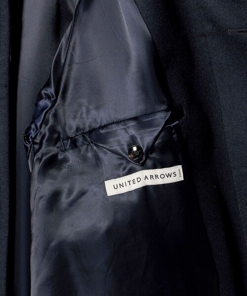 UNITED ARROWS(ユナイテッドアローズ)の「ウーステッドメルトン バルマカーンコート(ステンカラーコート・メンズ・ダークグリーン/ネイビー・L/S/XL/M)」の21枚目の写真