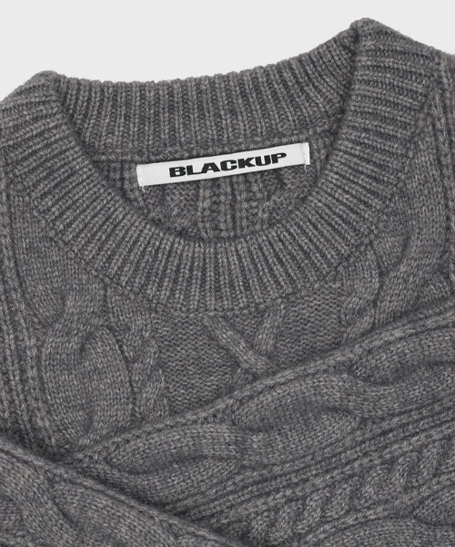 BLACKUP（ブラックアップ）の「[MADE] プリンヌフィッシャーケーブルラウンドニット（ニット/セーター・レディース・グレー/ブラウン・FREE）」の21枚目の写真