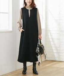 QUNTSTYLE（キュントスタイル）の「【マタニティウェア・授乳服】裏シャギー キーネックジャンスカ＆トップス２点セット（産前・産後）（マタニティウェア/グッズ・レディース）」