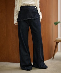 LAULEN | skirt layered flare denim pants /スカートレイヤードフレアデニムパンツ(デニムパンツ)
