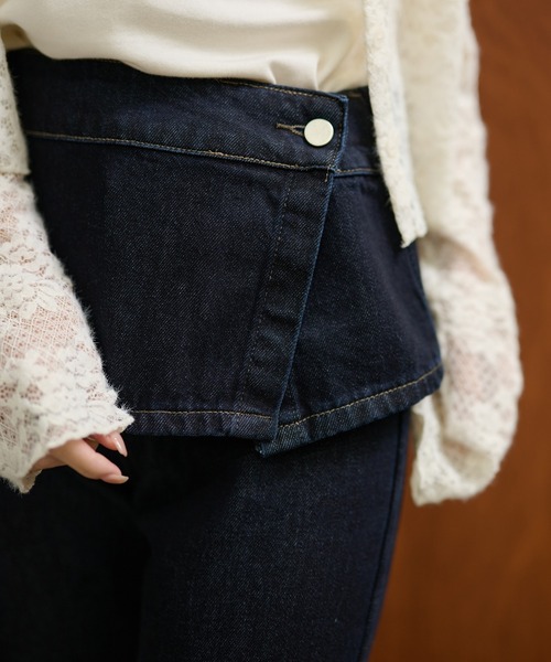 LAULEN（ローレン）の「skirt layered flare denim pants /スカートレイヤードフレアデニムパンツ（デニムパンツ・レディース・ネイビー/ブルー・S/M）」の11枚目の写真