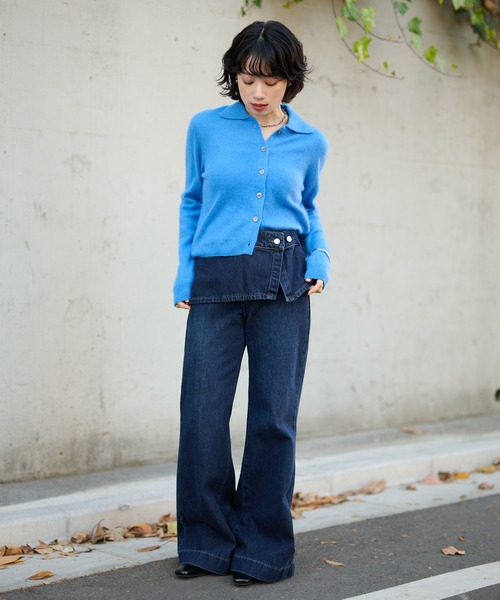 LAULEN（ローレン）の「skirt layered flare denim pants /スカートレイヤードフレアデニムパンツ（デニムパンツ・レディース・ネイビー/ブルー・S/M）」の17枚目の写真