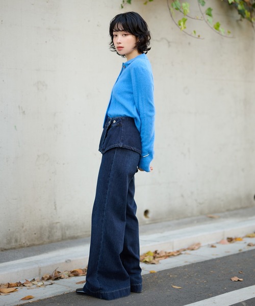 LAULEN（ローレン）の「skirt layered flare denim pants /スカートレイヤードフレアデニムパンツ（デニムパンツ・レディース・ネイビー/ブルー・S/M）」の19枚目の写真