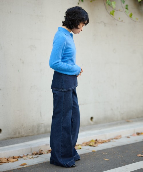 LAULEN（ローレン）の「skirt layered flare denim pants /スカートレイヤードフレアデニムパンツ（デニムパンツ・レディース・ネイビー/ブルー・S/M）」の22枚目の写真