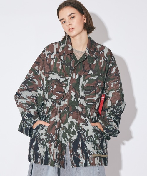 beautiful people（ビューティフルピープル）の「Alpha double-end    camouflage field JK（ミリタリージャケット・レディース・オリーブ・42/40/38/36）」の5枚目の写真