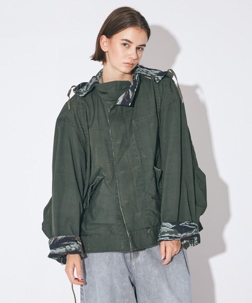 beautiful people（ビューティフルピープル）の「Alpha double-end    camouflage field JK（ミリタリージャケット・レディース・オリーブ・42/40/38/36）」の19枚目の写真