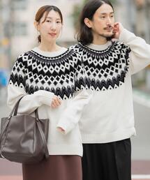 真冬の正解 求心柄 モール ニット