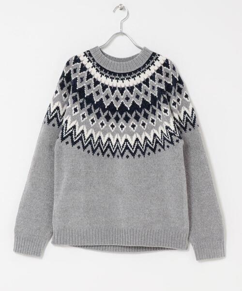 ITEMS URBANRESEARCH（アイテムズ アーバンリサーチ）の「真冬の正解 求心柄 モール ニット（ニット/セーター・メンズ・ホワイト/ネイビー/ブラック/グレー・LARGE/MEDIUM）」の12枚目の写真