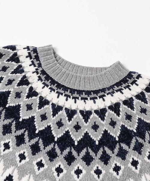 ITEMS URBANRESEARCH（アイテムズ アーバンリサーチ）の「真冬の正解 求心柄 モール ニット（ニット/セーター・メンズ・ホワイト/ネイビー/ブラック/グレー・LARGE/MEDIUM）」の13枚目の写真