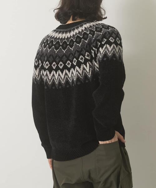 ITEMS URBANRESEARCH（アイテムズ アーバンリサーチ）の「真冬の正解 求心柄 モール ニット（ニット/セーター・メンズ・ホワイト/ネイビー/ブラック/グレー・LARGE/MEDIUM）」の18枚目の写真