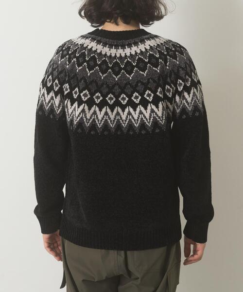ITEMS URBANRESEARCH（アイテムズ アーバンリサーチ）の「真冬の正解 求心柄 モール ニット（ニット/セーター・メンズ・ホワイト/ネイビー/ブラック/グレー・LARGE/MEDIUM）」の21枚目の写真