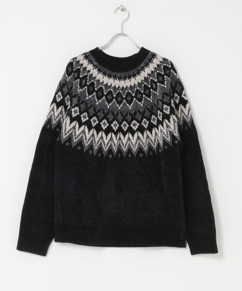 ITEMS URBANRESEARCH（アイテムズ アーバンリサーチ）の「真冬の正解 求心柄 モール ニット（ニット/セーター・メンズ・ホワイト/ネイビー/ブラック/グレー・LARGE/MEDIUM）」の22枚目の写真