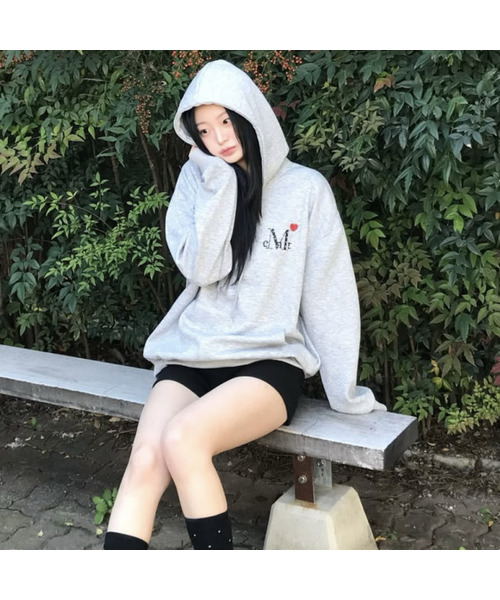 ラブリッツミニハートロゴフードパーカー 男女共用 (3カラー