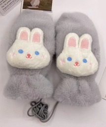 On One's Own（オンワンズオン）の「手袋 レディース ミトン うさぎ付き フェイクファー裏起毛（手袋）」