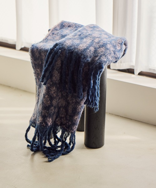 studio CLIP(スタディオクリップ)の「アニマルフリンジストール(マフラー・レディース・ネイビー/ベージュ/ブラウン・FREE)」の1枚目の写真