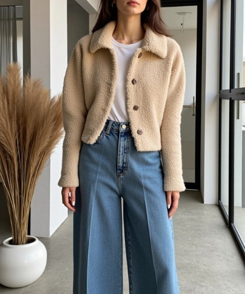 cammie（キャミー）の「ボアジャケット（その他アウター・レディース・ベージュ・M/L）」の3枚目の写真