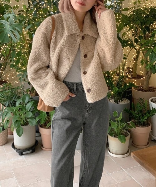 cammie（キャミー）の「ボアジャケット（その他アウター・レディース・ベージュ・M/L）」の5枚目の写真