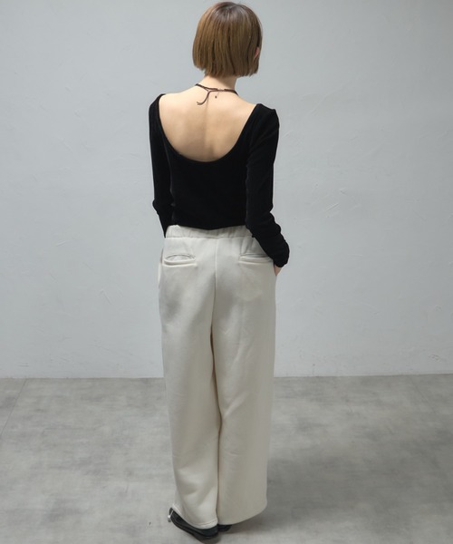 leimn(レイムン)の「裏起毛ルーズパンツ(スウェットパンツ・レディース・チャコールグレー/ブラック/アイボリー・FREE)」の12枚目の写真