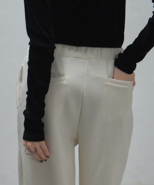 leimn(レイムン)の「裏起毛ルーズパンツ(スウェットパンツ・レディース・チャコールグレー/ブラック/アイボリー・FREE)」の6枚目の写真