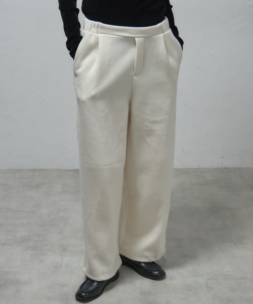 leimn(レイムン)の「裏起毛ルーズパンツ(スウェットパンツ・レディース・チャコールグレー/ブラック/アイボリー・FREE)」の4枚目の写真