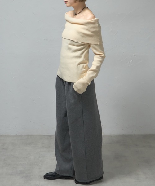 leimn(レイムン)の「裏起毛ルーズパンツ(スウェットパンツ・レディース・チャコールグレー/ブラック/アイボリー・FREE)」の19枚目の写真