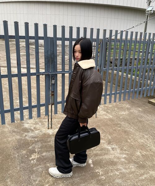 LADY VOLUME（レディーボリューム）の「SHEARING VINTAGE WASHED LEATHER PADDING JUMPER_BROWN（ダウンジャケット/コート・レディース・その他・FREE）」の15枚目の写真