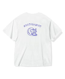 サーファークラブグラフィックオーバーサイズ半袖Tシャツ(ホワイト)