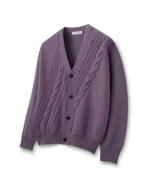 BESLOW(ビースロー)の「DIAGONAL CABLE CARDIGAN LILAC(カーディガン/ボレロ・メンズ・その他・LARGE/MEDIUM/X-LARGE)」の2枚目の写真