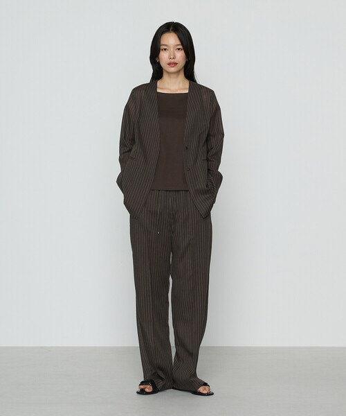 COMME CA（コムサ）の「〔 Sサイズ 〕 【セットアップ対応】シアーボイルストライプ ジャケット（セットアップ・レディース・キナリ・5号）」の6枚目の写真