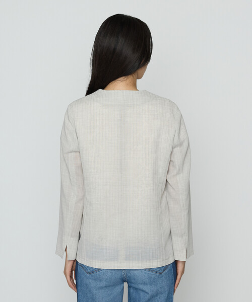 COMME CA（コムサ）の「〔 Sサイズ 〕 【セットアップ対応】シアーボイルストライプ ジャケット（セットアップ・レディース・キナリ・5号）」の10枚目の写真