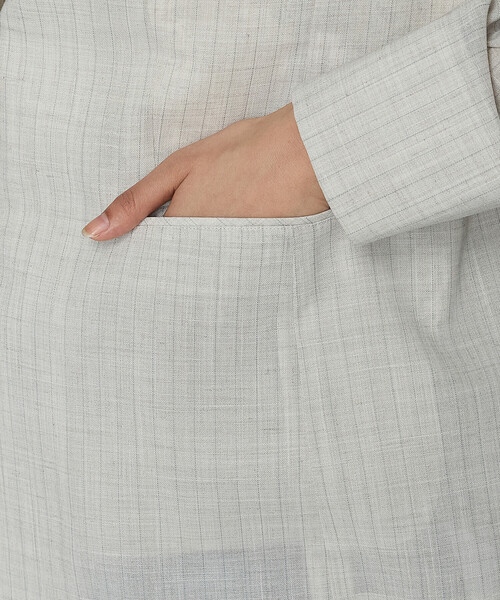 COMME CA（コムサ）の「〔 Sサイズ 〕 【セットアップ対応】シアーボイルストライプ ジャケット（セットアップ・レディース・キナリ・5号）」の12枚目の写真