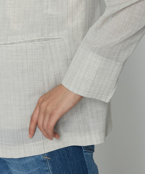 COMME CA（コムサ）の「〔 Sサイズ 〕 【セットアップ対応】シアーボイルストライプ ジャケット（セットアップ・レディース・キナリ・5号）」の14枚目の写真