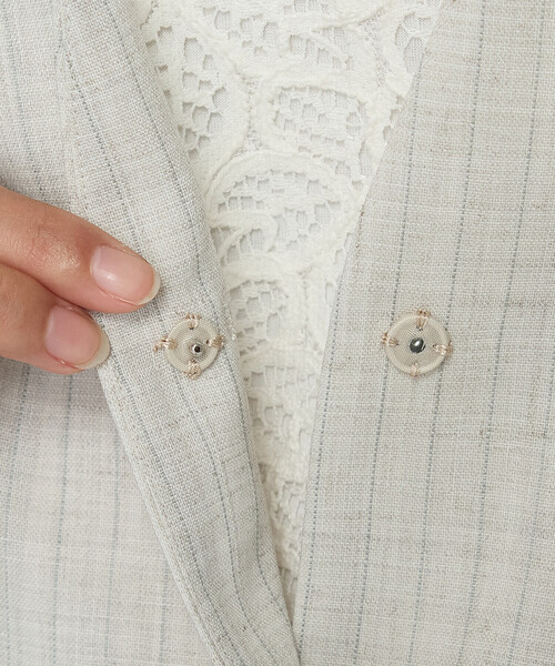 COMME CA（コムサ）の「〔 Sサイズ 〕 【セットアップ対応】シアーボイルストライプ ジャケット（セットアップ・レディース・キナリ・5号）」の15枚目の写真