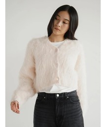 Shaggy knit cardigan