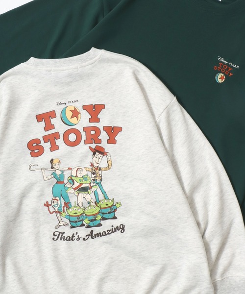 Disney(ディズニー)の「2026SS Disney/ディズニー ミッキー/トイ・ストーリー オーバーサイズ 裏毛 バックプリント スウェットトレーナー(スウェット・レディース・グリーン/オートミール/グレー/ブルー・M/L)」の2枚目の写真